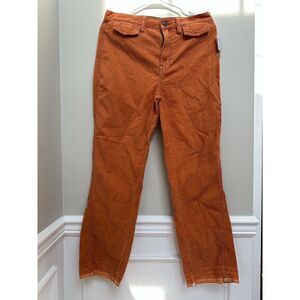 Free People We The Free Straight-leg Cropped Raw Hem Corduroy Pants Size 29